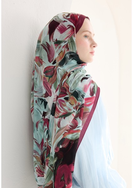 Vanılla Blossom Floş Viskon Şal Mürdüm fiyatları