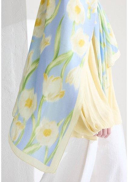 Irıs Garden Floş Viskon Şal Tereyağı