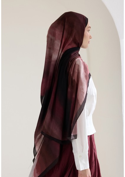 Ombre Floş Viskon Şal Bordo fiyatları