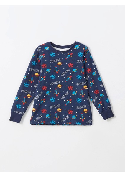 Lcw Kids Lacivert Bisiklet Yaka Kadife Erkek Çocuk Pijama Takımı fiyatları