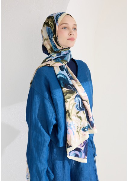 Rosıe Floş Viskon Şal Indigo modelleri