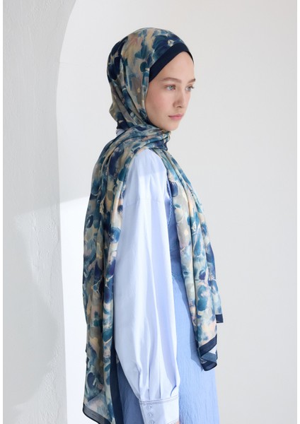 Hıbıscus Beauty Floş Viskon Şal Indigo fırsatları