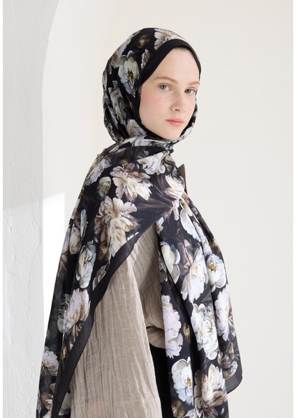 Lotus Floş Viskon Şal Vizon