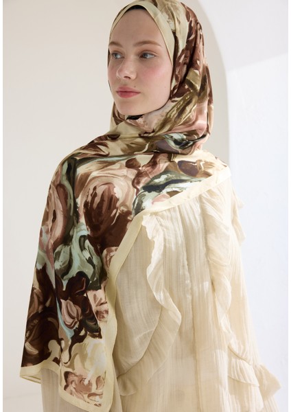 Rosıe Floş Viskon Şal Nude