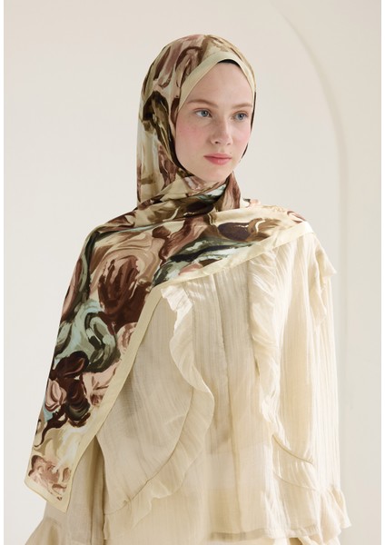 Rosıe Floş Viskon Şal Nude modelleri