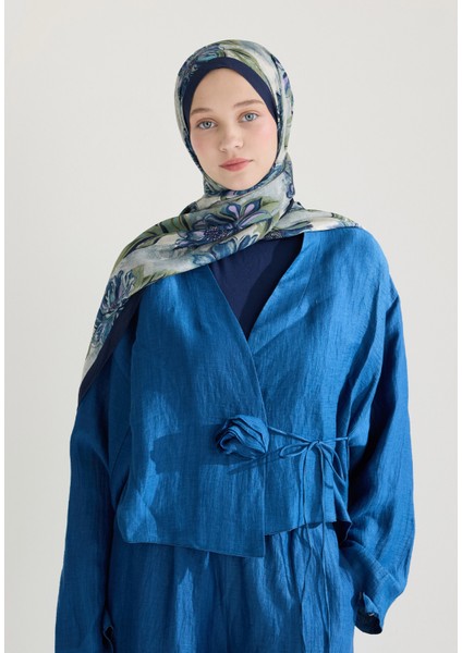 Jasmıne Floş Viskon Şal Indigo modelleri