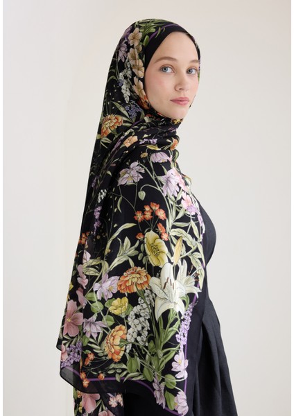 Valentına Floş Viskon Şal Siyah fırsatları