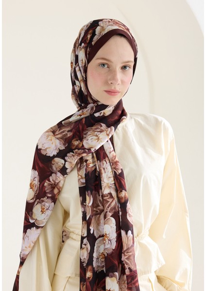 Lotus Floş Viskon Şal Kızıl Kahve fırsatları