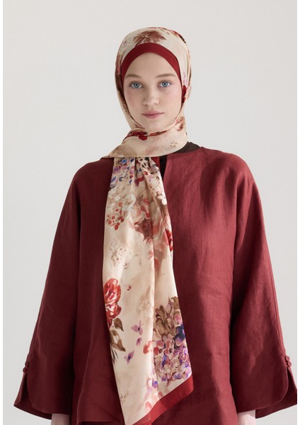 Peony Harmony Floş Viskon Şal Kırmızı fiyatları