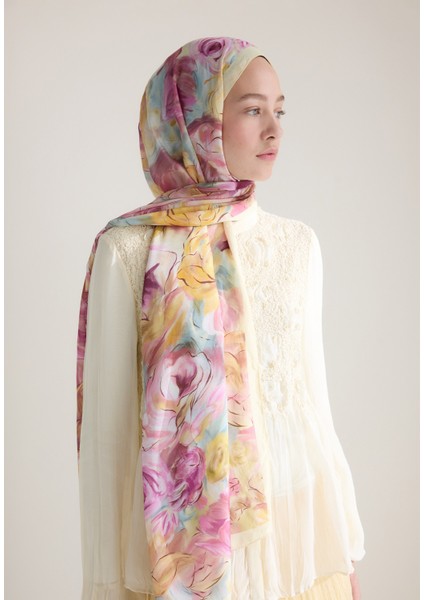 Rose Garden Floş Viskon Şal Pastel Sarı fırsatları