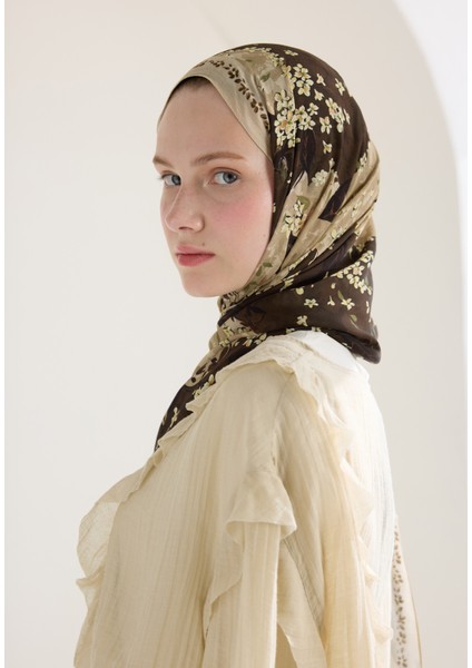 Tıny Plumerıa Floş Viskon Şal Bej modelleri