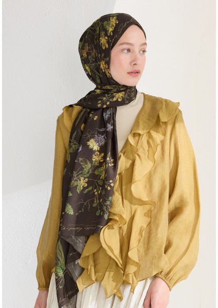 Garden Joy Floş Viskon Şal Kahve modelleri