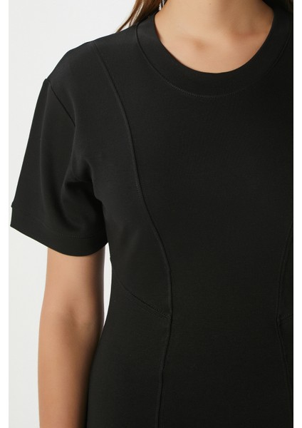 Kadın Mira Siyah Penye Elbise