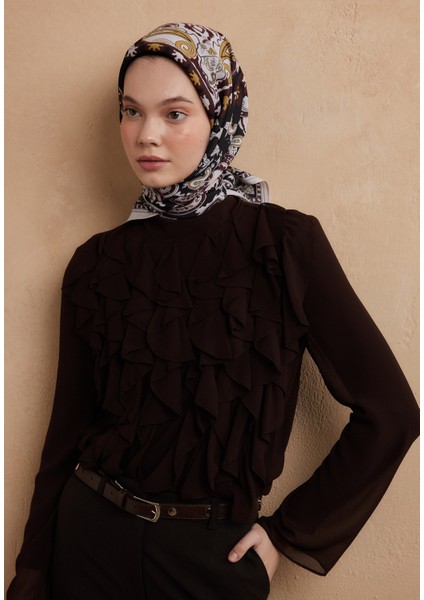 Lena Desen Pamuk Ipek Eşarp Siyah