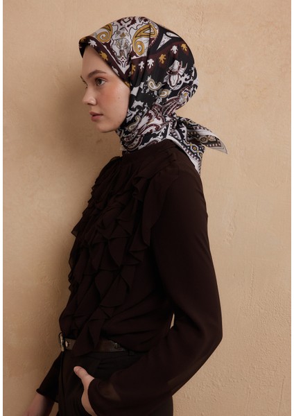 Lena Desen Pamuk Ipek Eşarp Siyah modelleri