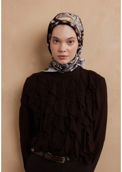 Lena Desen Pamuk Ipek Eşarp Siyah fırsatları