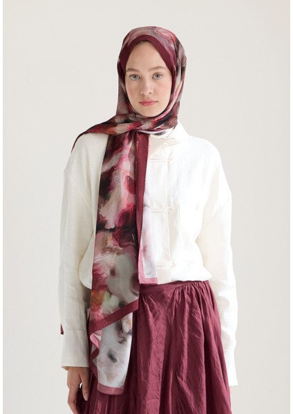 Melaına Floş Viskon Şal Mürdüm