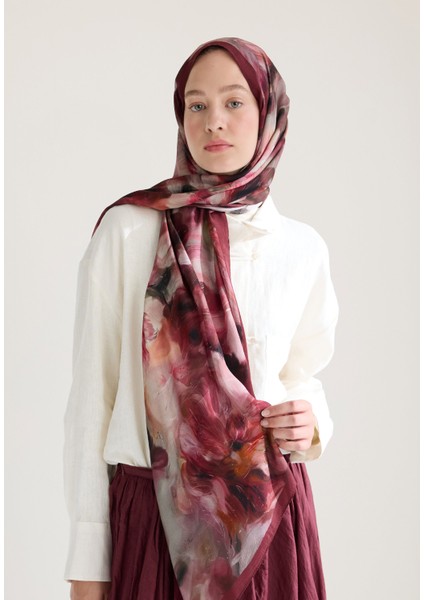 Melaına Floş Viskon Şal Mürdüm modelleri