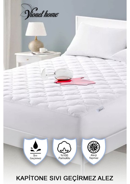 Pamuklu Kapitone, Fitted Full Kenar, Sıvı Geçirmez, Kreş Anaokulu Alezi ve Bebek Yatak Koruyucu Çarşaf Alez 70 x 140