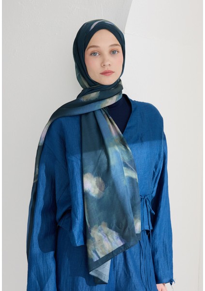 Polly Floş Viskon Şal Indigo modelleri