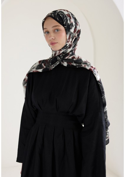 Dark Rose Floş Viskon Şal Siyah fiyatları