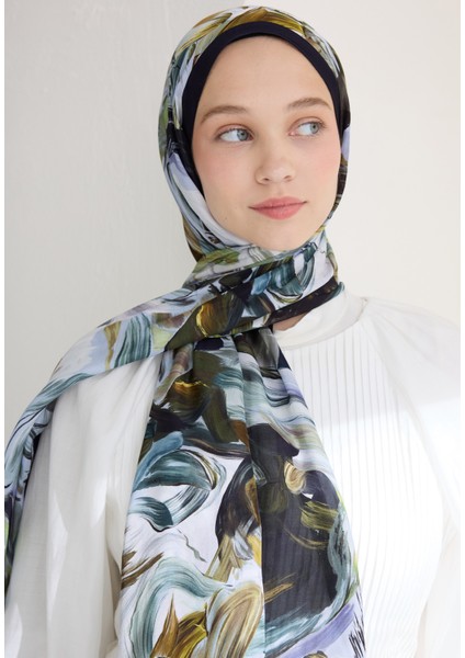 Vanılla Blossom Floş Viskon Şal Lacivert fiyatları