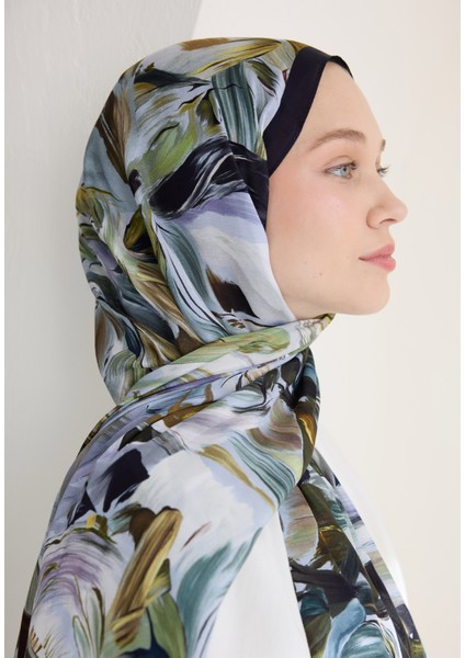 Vanılla Blossom Floş Viskon Şal Lacivert fırsatları