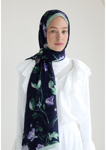 Love Garden Floş Viskon Şal Lacivert modelleri