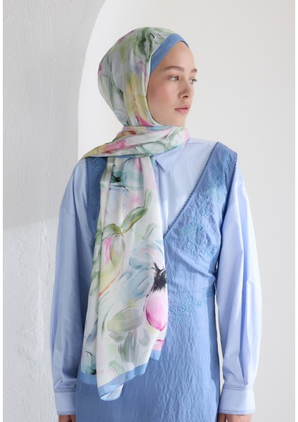 Soft Flora Floş Viskon Şal Mavi fiyatları