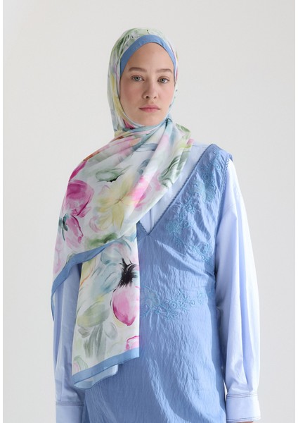 Soft Flora Floş Viskon Şal Mavi indirimleri