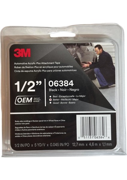 6384 Akrilik Çift Taraflı Bant (1,27CM x 4,6m)