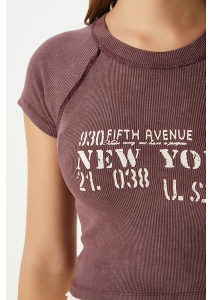 Kadın Fifth Yıkamalı Gülkurusu Crop Top modelleri