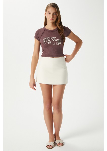 Kadın Fifth Yıkamalı Gülkurusu Crop Top indirimleri