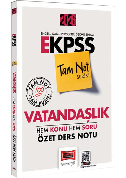 2026 E-Kpss Tam Not Serisi Tarih-Coğrafya-Vatandaşlık Özet Ders Notu-Hem Konu Hem Soru-3 Deneme modelleri