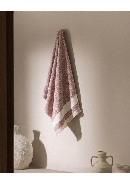 Brest %100 Pamuk Banyo Havlusu - Pudra - 75X150 cm