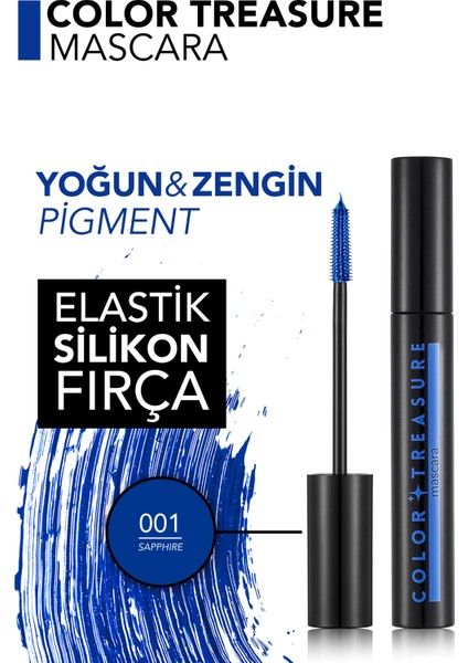 Color Treasure Hacim Veren & Yüksek Pigmentli Renkli Maskara (001 Sapphire) 8682536100342 fırsatları