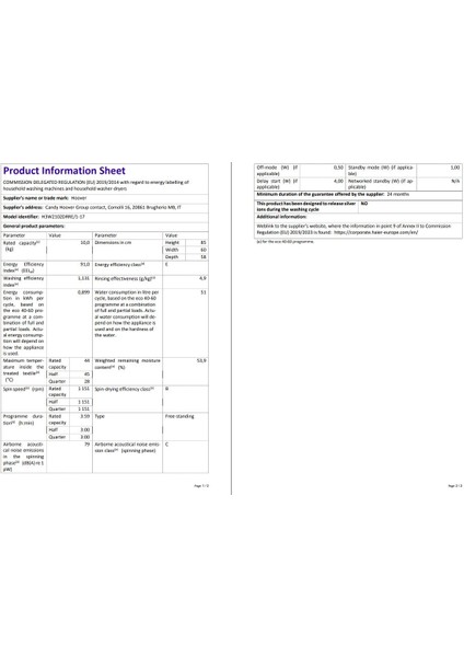 H3W 2102DRRE/1-17 10 kg NFC Bağlantılı 1200 Devir Çamaşır Makinesi fırsatları