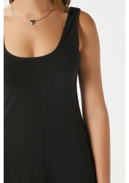 Kadın Nancy Kolsuz Siyah Midi Penye Elbise 5376 indirimleri