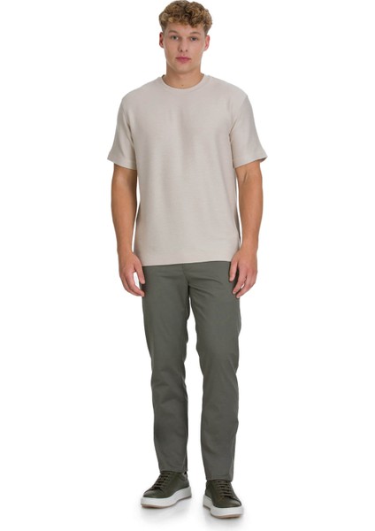 Haki Regular Fit Desenli Yandan Cepli Pamuklu Jogger Pantolon fiyatları