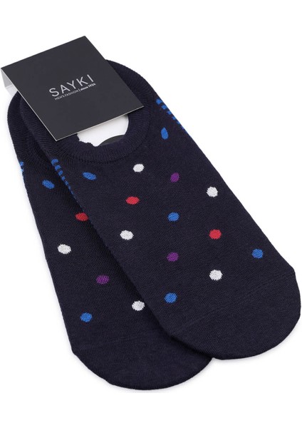 Mor Puantiyeli Pamuklu Ikili Babet Çorap