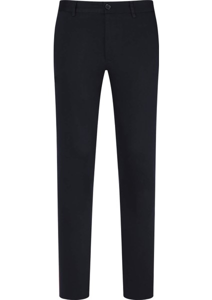 Lacivert Rahat Kesim Yandan Cepli Pamuklu Kanvas Pantolon