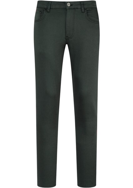 Haki Slim Fit Pamuklu 5 Cep Kanvas Pantolon