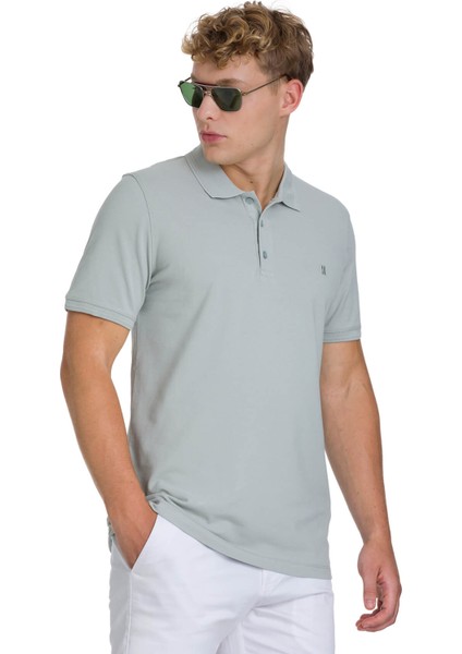 Yeşil Regular Fit 100% Pamuklu Polo Yaka Tişört