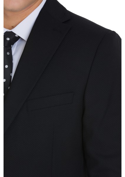 Siyah Slim Fit Mono Yaka Klasik Takım Elbise indirimleri