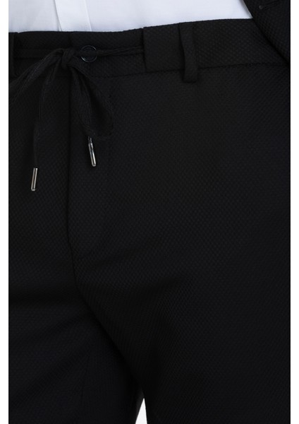 Siyah Slim Fit Mono Yaka Klasik Takım Elbise