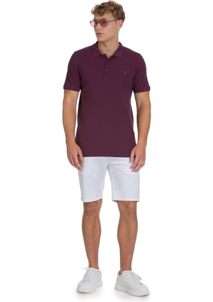 Mor Regular Fit 100% Pamuklu Polo Yaka Tişört fiyatları
