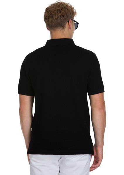 Siyah Regular Fit 100% Pamuk Polo Yaka Merserize Tişört indirimleri