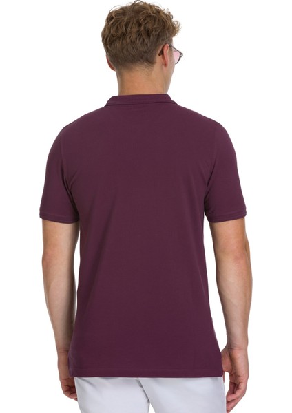 Mor Regular Fit 100% Pamuklu Polo Yaka Tişört indirimleri
