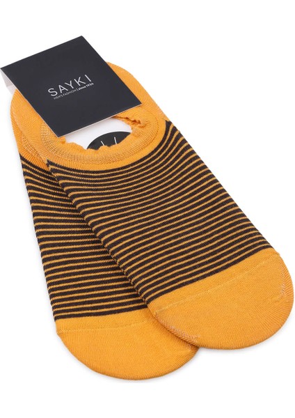 Turuncu Desenli Pamuklu Ikili Babet Çorap
