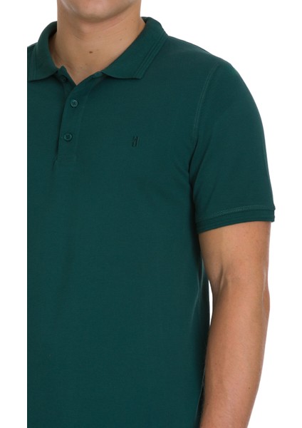 Yeşil Regular Fit 100% Pamuklu Polo Yaka Tişört fırsatları